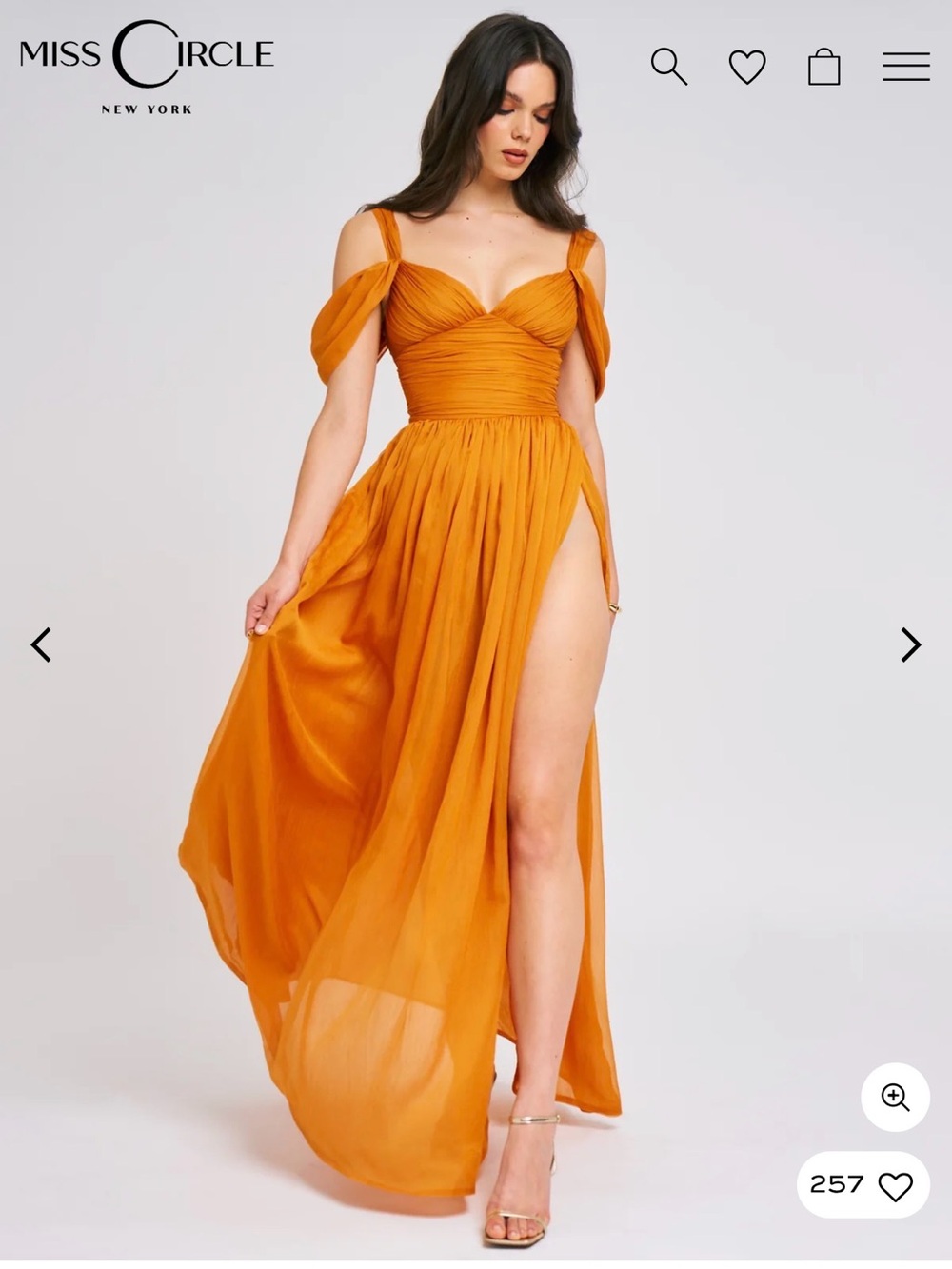 Romantic Ruched Off-Shoulder Burnt Orange Chiffon Maxi Dress for Women